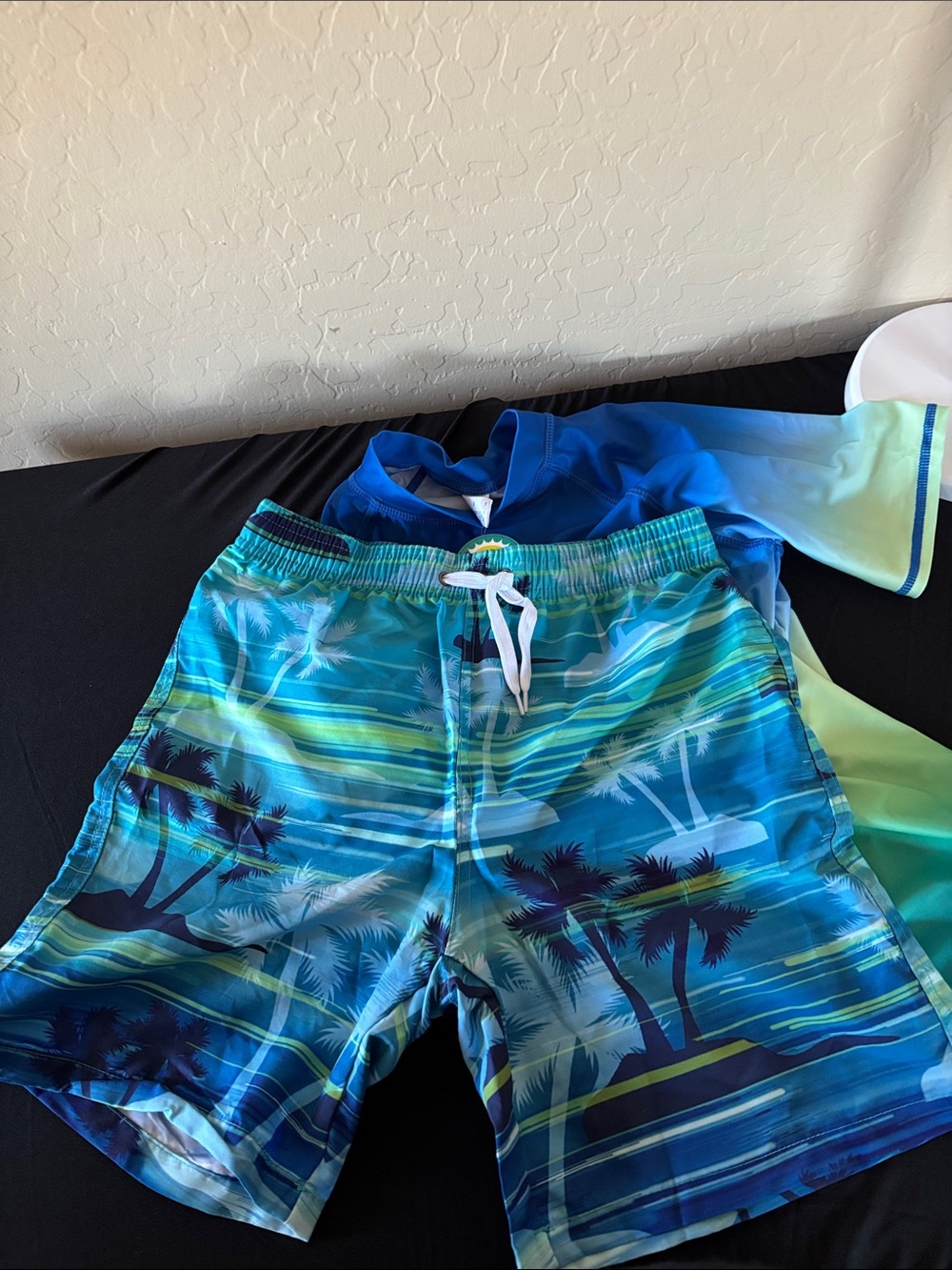 Boys' Short Sleeve Rashguard and Swim Trunk, 2-piece Set N2431